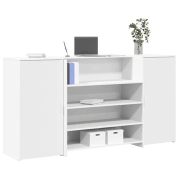 vidaXL Receptiebalie Wit 200x50x103,5 cm Bewerkt Hout, Verzenden, Nieuw
