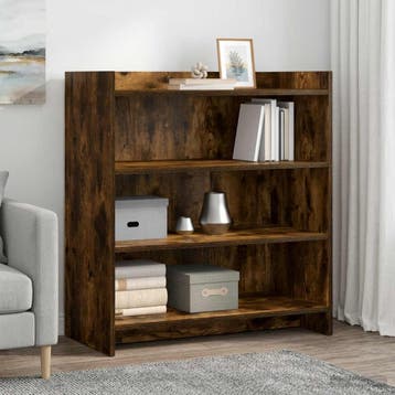 vidaXL Dressoir Gerookt eiken 75 x 36 x 80 cm Bewerkt hout, Verzenden, Nieuw