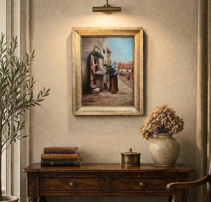 L. Lauru (XIX) - Fastenzeit kurioses liebenswertes, Antiquités & Art, Art | Peinture | Classique