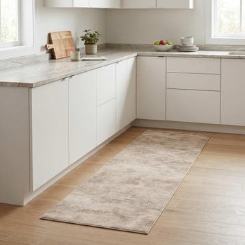 vidaXL Keuken Tapijt Beige beton 180 x 60 cm 100% Polyamide, Jardin & Terrasse, Paillassons, Verzenden