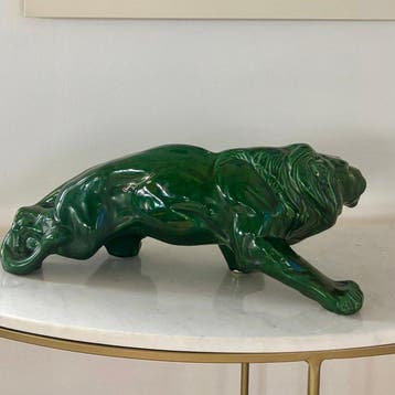 Sculpture, Lion - Vallauris - 46 cm - Faïence - 1940