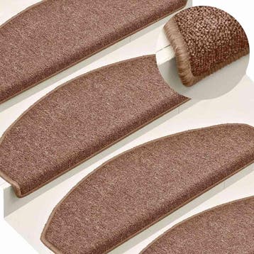 vidaXL Trapmatten 15 st 65x24x4 cm Bruin Halfrond Groot, Verzenden