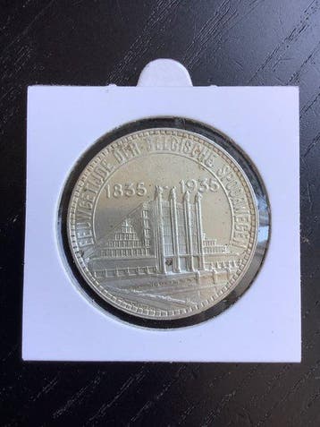 België. Leopold III. 50 Francs 1935, Expositie, Postzegels en Munten