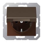 Jung A500 Mocha Schuko Stopcontact Met Scharnierende, Verzenden, Nieuw