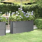 vidaXL Plantenbak 152x40x68 cm gegalvaniseerd staal, Verzenden, Nieuw