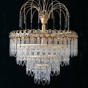 Plafondlamp - Messing, Kristal - Italiaanse hanglamp, Huis en Inrichting, Nieuw