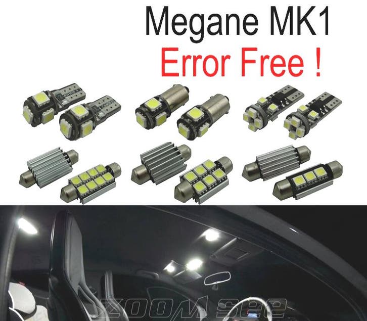 Kit 10 Ampoules Led Intérieur Pour Renault Megane I 1 Mk1 Be, Autos : Pièces & Accessoires, Éclairage, Envoi
