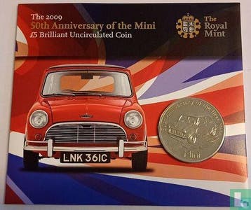 Alderney 5 pounds 2009 (folder) 50th anniversary of the..., Postzegels en Munten, Verzenden, Overige landen, Losse munt