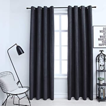 vidaXL Gordijnen verduisterend met ringen 2 st 140x225 cm, Verzenden, Nieuw
