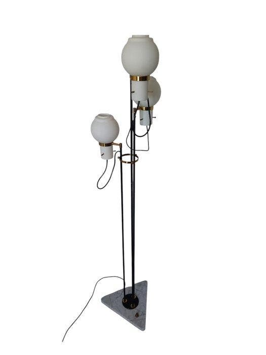 Lampadaire - Opaline - Attribué à Stilnovo, Antiquités & Art, Antiquités | Éclairage