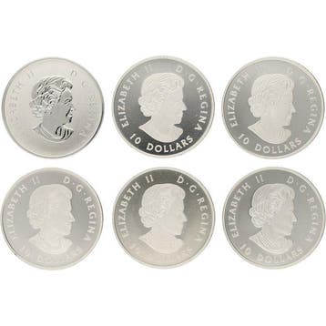 Canada. 10 Dollars 2012/2020 - Canadian Coins (6 stuks)