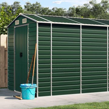vidaXL Tuinschuur 191x895x198 cm gegalvaniseerd staal groen, Tuin en Terras, Verzenden, Nieuw