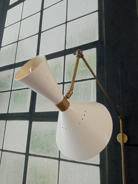 Wandlamp - Messing - Lampada Diabolo, Antiquités & Art, Antiquités | Éclairage