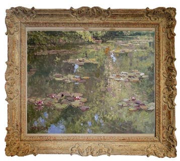 Chris van Dijk (1952) Impressionist -  Nénuphars en fleur