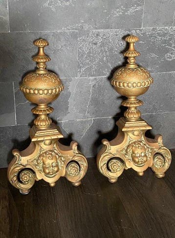 Vuurbok (2) - Verguld brons - Tijdperk Napoléon III