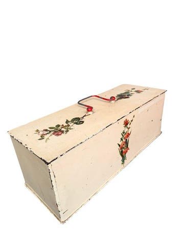 Floral Steel Strongbox – Cream and Red - Brandkast - Staal -