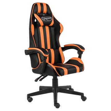 vidaXL Racestoel kunstleer zwart en oranje, Verzenden
