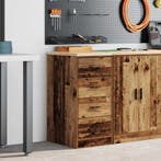 vidaXL Garagekast 40x51x85 cm massief grenenhout oud hout, Verzenden