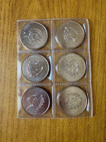 Centraal-Amerikaans. 1 Peso 1994 Fauna del Caribe (6 monete), Postzegels en Munten