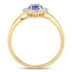 Bague - 14 carats Or jaune - 0.99ct. tw. Tanzanite - Diamant