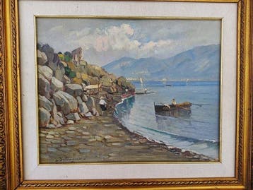 Luigi Bertolingrande (1912-1965) - Pescatori nel golfo di