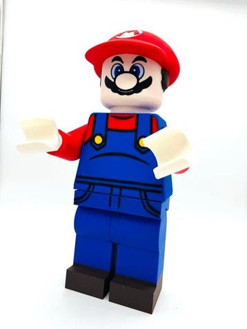 Beeldje - Super Mario oversize lego - Plastic