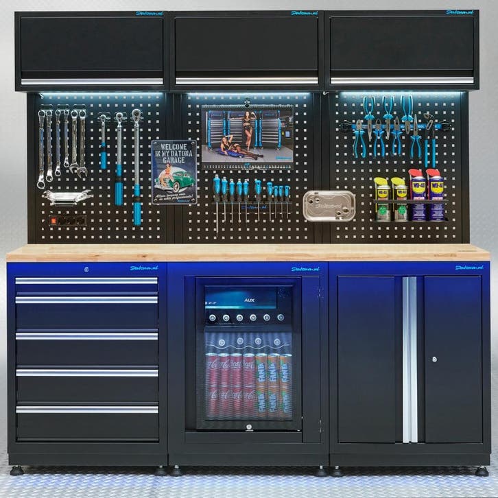Datona Werkplaatsinrichting PREMIUM eiken werkblad met, Doe-het-zelf en Bouw, Werkbanken, Ophalen of Verzenden