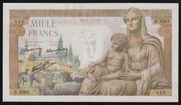 1 000 Francs France Fay 40/23 1000 Francs Deesse Demeter..., Verzenden, België