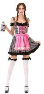 Dirndl Jurk Oktoberfest Zwart Witte Stippen, Verzenden, Nieuw