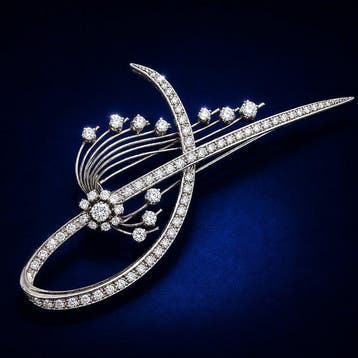 Broche Platine, Broche exclusive en platine très grande avec, Bijoux, Sacs & Beauté, Bijoux anciens