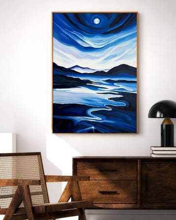 Ella Suárez - Luna sobre las aguas - XL (no reserve), Antiek en Kunst, Kunst | Schilderijen | Modern