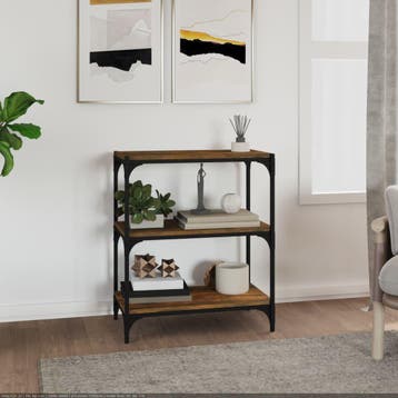vidaXL Boekenkast 60x33x70,5 cm bewerkt hout en staal, Verzenden