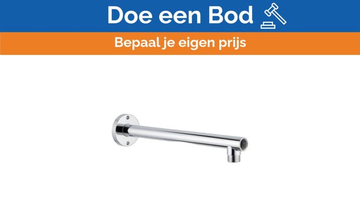 Bieden: Saniclear Shower Hear Arm Brass Chrome L20 cm - SKA, Doe-het-zelf en Bouw, Sanitair, Ophalen of Verzenden