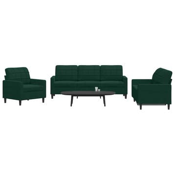 vidaXL 3-delige Loungeset met kussens fluweel donkergroen, Verzenden, Nieuw