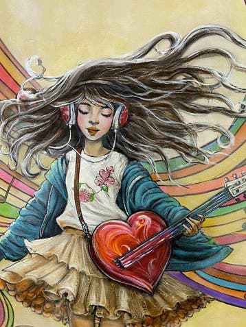 Mrs.Cilinder - Melody, Antiquités & Art, Art | Peinture | Moderne
