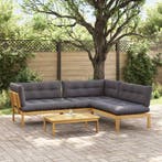vidaXL 4 Stuk Tuinpallet Sofa Eenheden Massief Acacia Hout, Verzenden, Nieuw