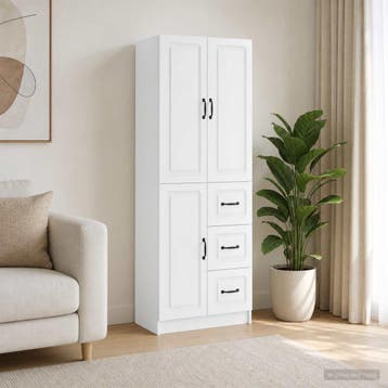 vidaXL Kast Set 2 st Hoogglans Wit Bewerkt hout, Huis en Inrichting, Verzenden, Nieuw