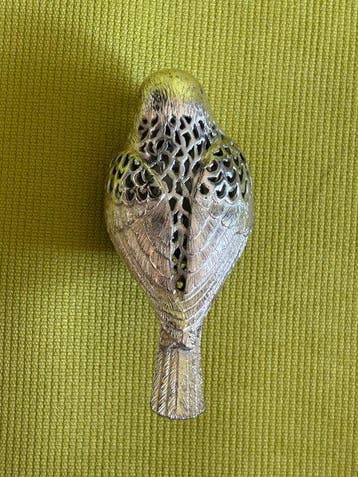 Christofle - Beeldje, Oiseau picorant - 3 cm - Verzilverd,