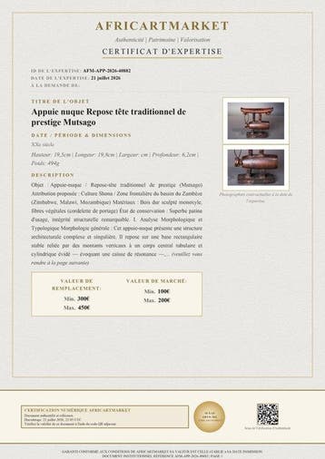 Neksteun (hoofdsteun) van SHONA-kuddeherder - Malawi -