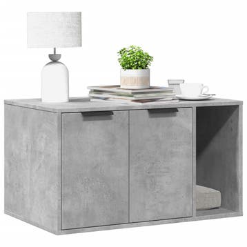 vidaXL Kattenbakkast 80x50x45 cm bewerkt hout betongrijs, Verzenden