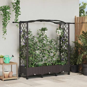vidaXL Verhoogd bed met klimrek en wielen Bruin 169 x 40 x, Verzenden, Nieuw