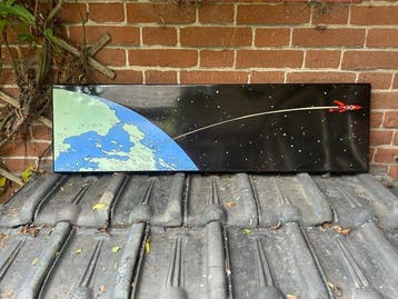 Emaillerie Belge - Emaille bord - Tintin Raket - Enseigne en