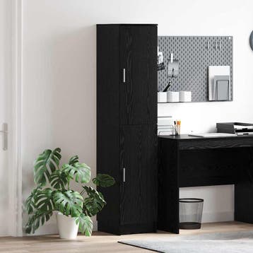 vidaXL Highboard Zwart Eiken 35 x 39 x 168 cm, Huis en Inrichting, Verzenden, Nieuw