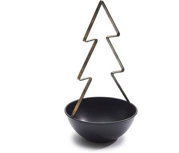 Metalen Frame Schaal Brush met kerstboom Ø15 cm