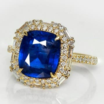 Zonder minimumprijs - Ring - 14 karaat IGI 3,90 ct, Nieuw