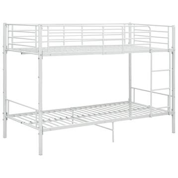 vidaXL Stapelbed metaal wit 90x200 cm, Verzenden