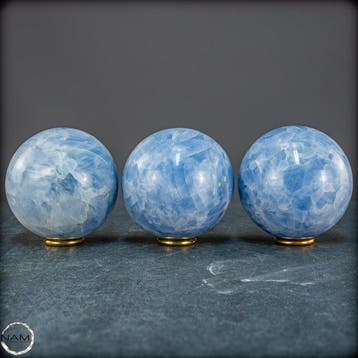 Zeldzame natuurlijke blauw-calciet bolletjesset – 3