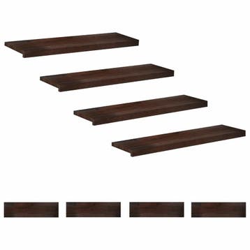 vidaXL Traplopers 8 st 90 x 30 x 2 cm Donkerbruin Massief, Doe-het-zelf en Bouw, Ladders en Trappen, Verzenden, Nieuw