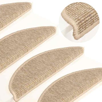 vidaXL Trapmatten 15 st 56x17x3 cm Lichtbeige Halfrond, Verzenden, Nieuw