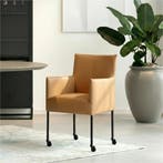 Set van 10 Leren eetkamerstoelen Desire - Toledo Camel, Huis en Inrichting, Ophalen of Verzenden, Nieuw, Leer